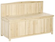 Banco de Jardim de Madeira Banco de Exterior com Baú de Armazenamento
