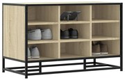 vidaXL Banco para calçado sonoma carvalho 84x40x53,5 cm madeira metal