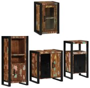 vidaXL Conjunto de Móveis para Banheiro com prateleira com porta 4 pcs