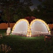 vidaXL Tenda festas LED e 4 paredes laterais 3,6x3,6x2,3 m camuflagem