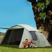 Tenda de Campismo para 4-6 Pessoas Impermeável PU2000 com Proteção UV30+ e Bolsa de Transporte 610x385x220 cm Verde