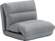 HOMCOM Poltrona de Chão Reclinável 5 Posições Conversível em Cama Cinza 70x72x56 cm | Aosom Portugal