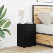 vidaXL Criado-mudo LED Carvalho preto 38 x 34 x 61 cm Aglomerado