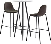 vidaXL 3 pcs conjunto de bar tecido cinzento-escuro