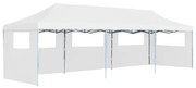 vidaXL Tenda para festas pop-up dobrável c/ 5 paredes 3x9 m branco