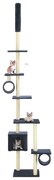 vidaXL Árvore gatos c/ postes arranhadores sisal 260 cm azul escuro