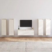 vidaXL Móveis de TV 5 pcs madeira de pinho maciça branco