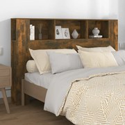 vidaXL Armário de cabeceira 160x18,5x104,5 cm cor carvalho fumado