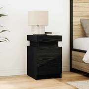 Cômoda de Canto com Luzes LED Carvalho Preto 35x39x55 cm