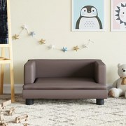 vidaXL Sofá infantil 60x40x30 cm couro artificial castanho
