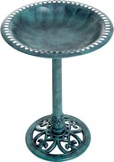 Outsunny Banho para Pássaros de Jardim Exterior com Design de Flor e Acabamento Envelhecido Leve e Resistente Verde | Aosom Portugal