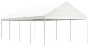 Gazebo com telhado 8,92x4,08x3,22 m polietileno branco