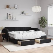 vidaXL Sofá-cama com gavetão e gavetas 80x200 cm veludo preto