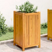 vidaXL Vaso/floreira de jardim com forro 42x42x75 cm acácia maciça