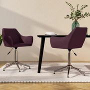 Cadeiras de jantar giratórias 2 pcs tecido roxo