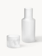 Jarro pequeno artesanal e copo Ripple, conjunto de 2