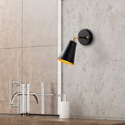 Candeeiro de Parede Evander – Preto e Dourado – 10 x 26 x 21 cm