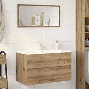 vidaXL Armário suspenso de WC 80x38,5x45 cm carvalho artisiano