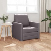 vidaXL Sofá-Cama 2-em-1 Cinza 74x77x81 cm Pele Sintética