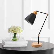 Candeeiro de Mesa Manavgat – Preto e Carvalho – 14 cm x 52 cm