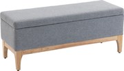 HOMCOM Banco de Arrumação Baú de Arrumação com Tampa Removível Estilo Escandinavo em Tecido de Linho 110x39x45 cm Cinza Claro | Aosom Portugal