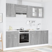 Conjunto de 8 Peças de Armários de Cozinha Cinza Sonoma de Madeira de