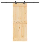 VidaXL Porta de correr com ferragens 80x210 cm madeira de pinho maciça