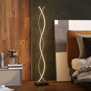 Candeeiro de pé para sala de estar, com 3 níveis de luminosidade reguláveis, espiral dupla e interruptor de pé, preto