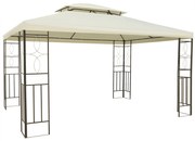 Outsunny Pérgola de Jardim Pérgola para Exterior com Duplo Teto de Ventilação e 4 Colunas de Aço 295x392x270 cm Creme | Aosom Portugal