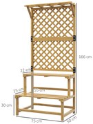 Suporte para Plantas de Madeira com Treliça Suporte para Vasos de 2 Ní
