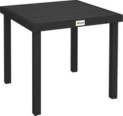 Outsunny Mesa de Jardim para 4 Pessoas, Mesa de Jantar em Alumínio, Mobiliário de Jardim, Fácil de Limpar, Plástico, Preto, 78 x 78 x 74 cm | Aosom Portugal