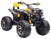 HOMCOM Quadriciclo Elétrico Infantil 12V Amarelo 3-5 Anos Farol Música Pneus Suspensão Botões Avance Retrocesso Bateria 100x65x73 cm | Aosom Portugal