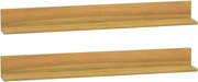 vidaXL Prateleiras de parede 2 pcs 90x10x10 cm madeira de teca maciça