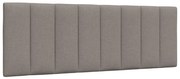 vidaXL Almofadão de cabeceira 140 cm tecido cinzento-acastanhado