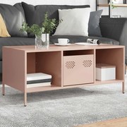 Mesa de centro 101,5x50x43,5 cm aço laminado a frio rosa