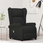 vidaXL Poltrona reclinável elétrica tecido preto