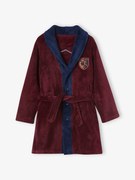 Robe em malha polar, com brasão, para menino bordeaux