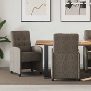 vidaXL Cadeiras de Jantar com Rodas com rodas 2 pcs Cinzento escuro