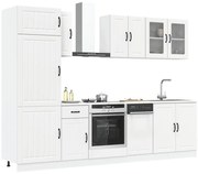 vidaXL 8 peças armário de cozinha conjunto Lucca branco