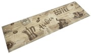 Tapete de cozinha lavável 45x150 cm veludo padrão café castanho