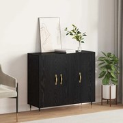 vidaXL Buffet Preto 90 x 34 x 80 cm Madeira processada