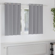 vidaXL Cortinas 2 pcs Cinzento-claro 140 x 140 cm Poliéster