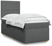 vidaXL Cama com molas/colchão 80x200 cm tecido cinzento-escuro