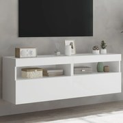 vidaXL Móveis de parede p/ TV com luzes LED 2 pcs 60x30x40 cm branco