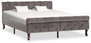 vidaXL Estrutura de cama 140x200 cm veludo cinzento
