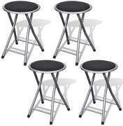 vidaXL Bancos de dobráveis 4 pcs couro artificial