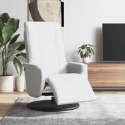 vidaXL Cadeira reclinável com apoio de pés couro artificial branco