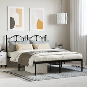 vidaXL Estrutura de cama com cabeceira 140x190 cm metal preto