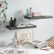 vidaXL Prateleiras de parede suspensas 2 pcs 50x23x3,8cm MDF cinzento