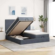 moldura de cama otomana vidaXL com colchão cinza escuro veludo